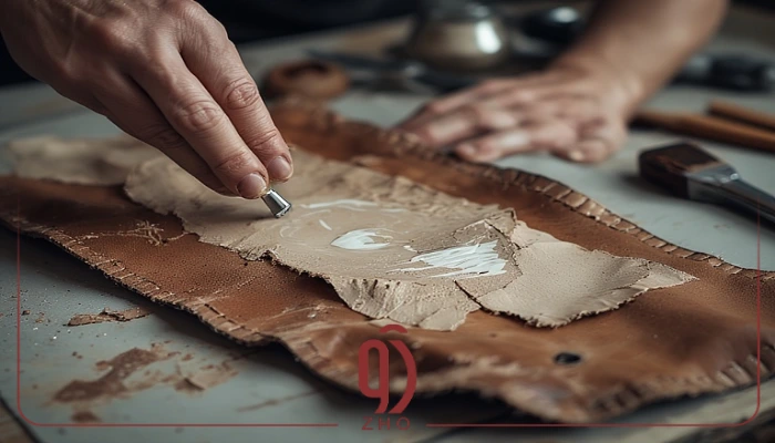 مراحل گامبهگام ترمیم چرم با چسب چوب